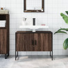Armario lavabo baño madera ingeniería roble marrón 80x33x60 cm 3