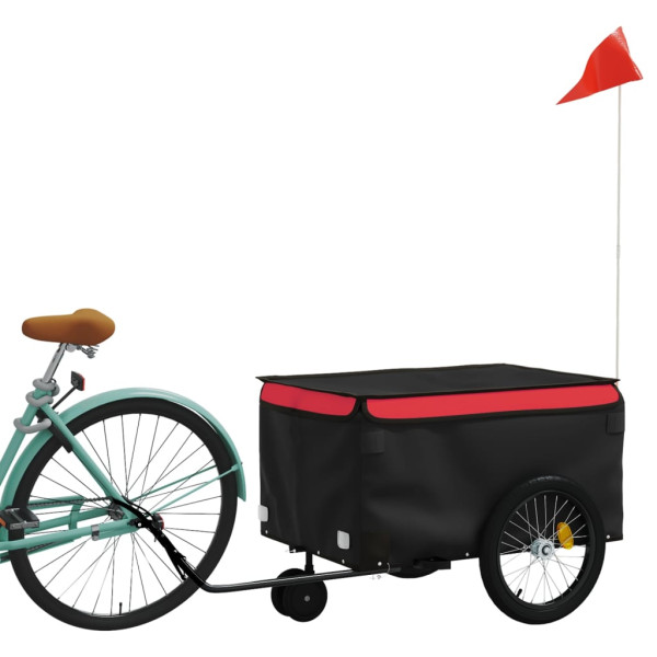 Reboque para bicicleta 30 kg ferro preto e vermelho M 3