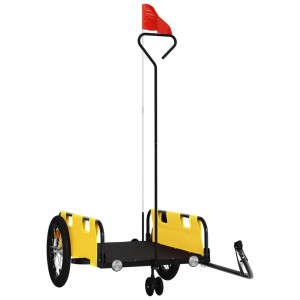 Remolque para bicicletas hierro y tela Oxford amarillo H