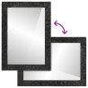 Espejo de baño madera maciza mango y vidrio negro 50x70x2.5 cm 4