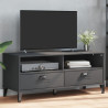 Mueble de TV VIKEN madera maciza de pino gris antracita 1