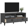 Mueble de TV VIKEN madera maciza de pino gris antracita 4