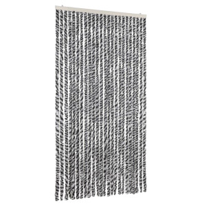Cortina antimoscas chenilla gris negro y blanco 100x230 cm H