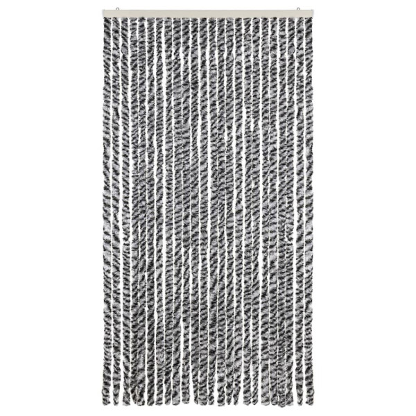 Cortina antimoscas chenilla gris negro y blanco 100x230 cm M 3