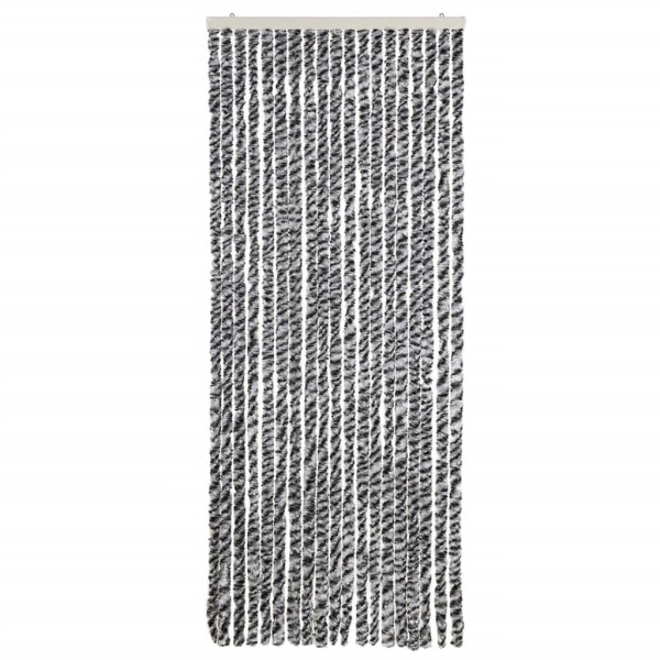 Cortina antimoscas chenilla gris negro y blanco 56x200 cm M 3