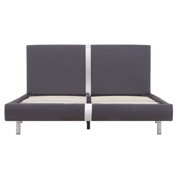 Estructura de cama de cuero sintético gris 140x200 cm M 3