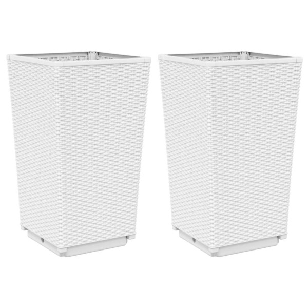 Vasos/floreiras 2 pcs 32.5x32.5x57 cm PP branco M 2