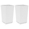 Jardineras 2 unidades PP blanco 32.5x32.5x57 cm 2