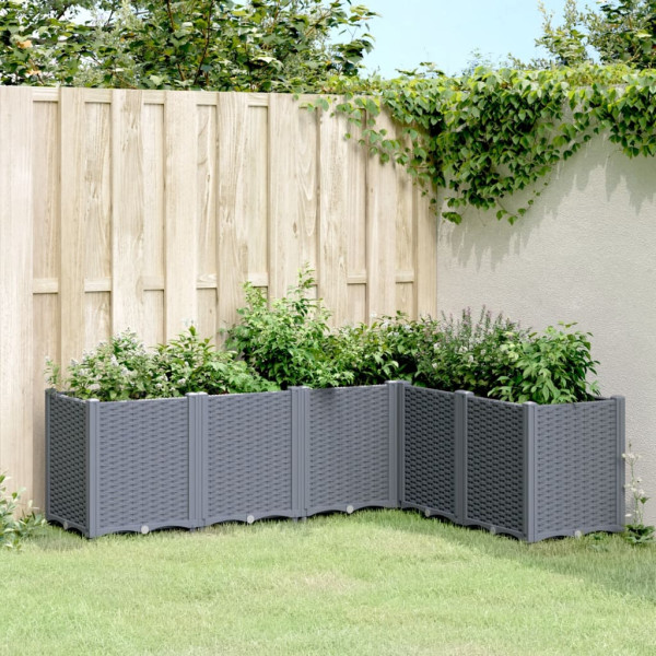 Jardinera PP gris 160x120x53 cm D