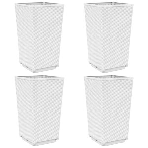 Jardineras 4 unidades PP blanco 32.5x32.5x57 cm H