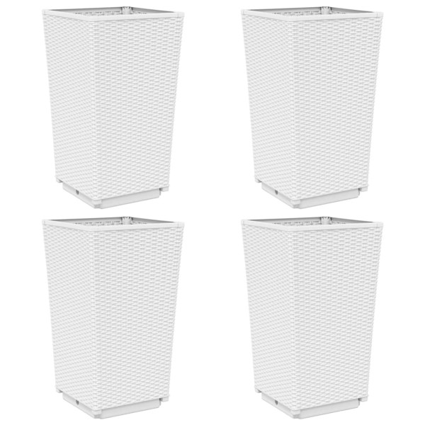 Vasos/floreiras 4 pcs 32.5x32.5x57 cm PP branco M 2