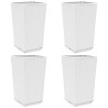 Jardineras 4 unidades PP blanco 32.5x32.5x57 cm 2