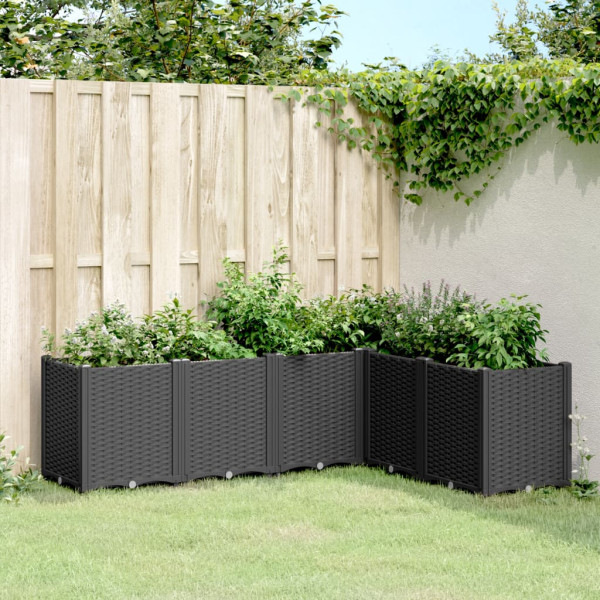 Jardinera PP negro 160x120x53 cm D