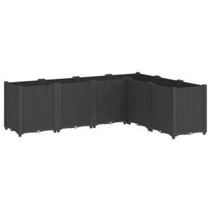Jardinera PP negro 160x120x53 cm H