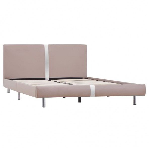 Estrutura de cama 140x200 cm couro artificial cappuccino M 2