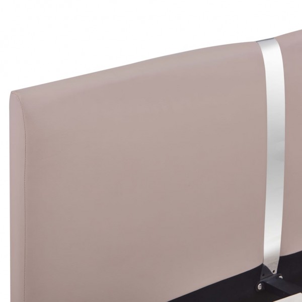 Estrutura de cama 140x200 cm couro artificial cappuccino M 5