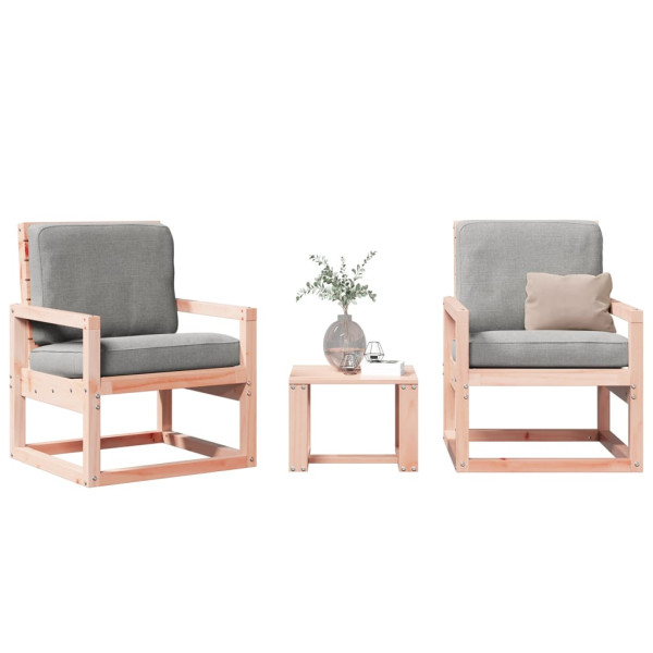 Juego de muebles de jardín 3 pzas madera maciza abeto Douglas D