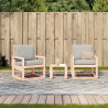 3 pcs conjunto lounge de jardim madeira de douglas maciça 3
