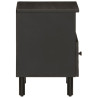 Mesita de noche de madera maciza de mango negra 40x33x46 cm 4