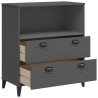 Librería VIKEN madera maciza de pino gris antracita 80x40x90 cm 5