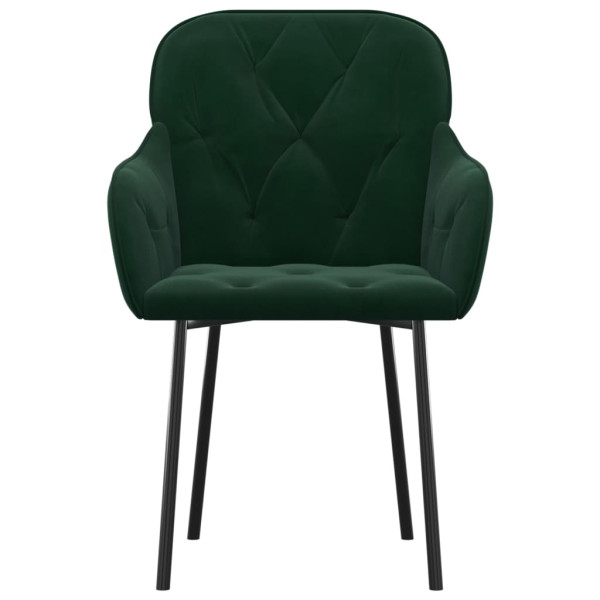 Cadeiras de jantar 2 pcs veludo verde-escuro M 4