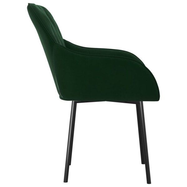 Cadeiras de jantar 2 pcs veludo verde-escuro M 5