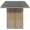 Mesa de jardín superficie de vidrio ratán PE beige 190x80x74 cm 4