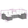 6 pcs conjunto sofás de jardim com almofadões vime cinzento 3