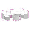 Set de muebles de jardín 9 pzas y cojines ratán sintético gris 3
