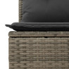 6 pcs conjunto sofás de jardim com almofadões vime cinzento 5
