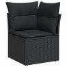 Set de muebles de jardín 5 pzas y cojines ratán sintético negro 5