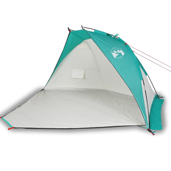 Tenda de praia 268x223x125 cm poliéster 185T verde-mar M 2