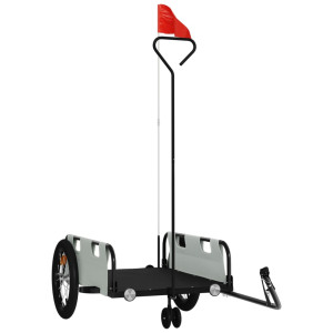 Reboque de bicicleta tecido oxford/ferro cinzento H