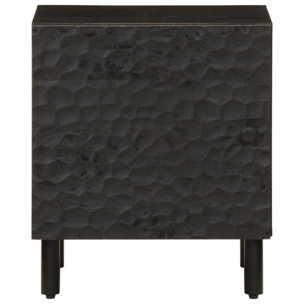 Mesitas de noche 2 uds madera maciza de mango negro 40x33x46 cm M 4