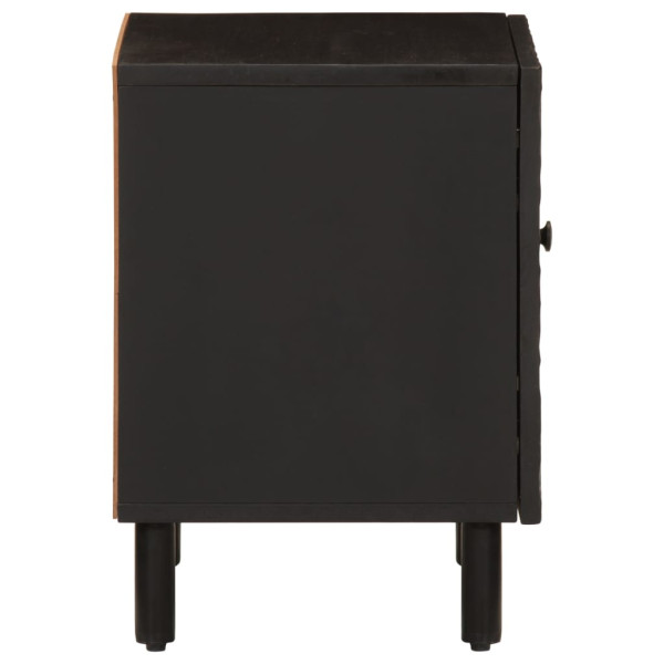 Mesitas de noche 2 uds madera maciza de mango negro 40x33x46 cm M 5