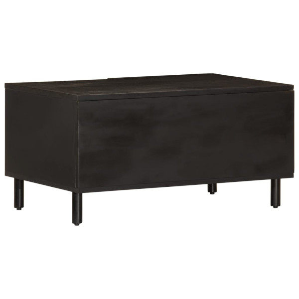 Mesa de centro madera maciza de mango negra 80x50x40 cm M 5