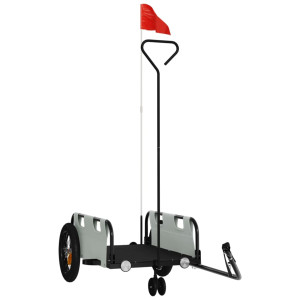 Reboque de bicicleta tecido oxford/ferro cinzento H