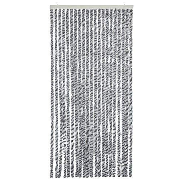 Cortina antimoscas chenilla gris negro y blanco 90x220 cm M 3