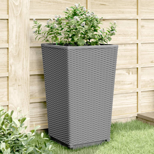 Jardineras 4 unidades PP gris claro 32.5x32.5x57 cm D
