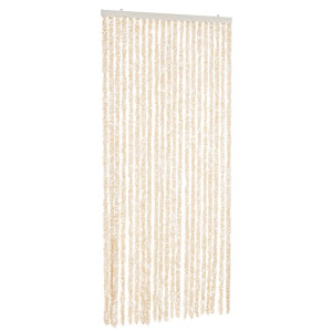 Cortina anti-insetos 90x220 cm chenille bege e branco H
