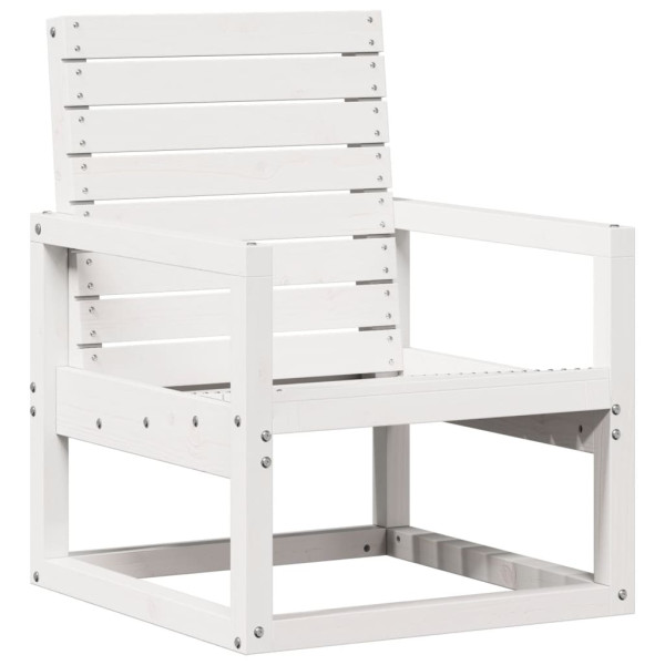 3 pcs conjunto lounge de jardim madeira de pinho maciça branco M 4