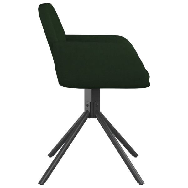 Cadeiras de jantar giratorias 2 pcs veludo verde-escuro M 5
