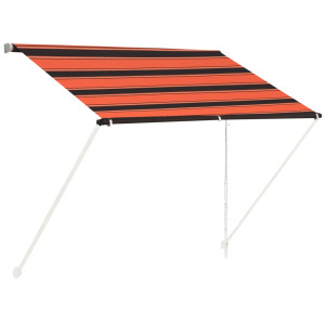 Toldo retrátil 100x150 cm laranja e castanho H