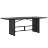 Mesa de jardim com tampo de vidro 190x80x74 cm vime PE preto 5