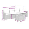 Set de muebles de jardín 5 pzas y cojines ratán sintético negro 3