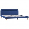 Estructura de cama con LED tela azul 160x200 cm 2