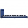 Estructura de cama con LED tela azul 160x200 cm 4