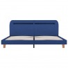 Estructura de cama con LED tela azul 180x200 cm 3