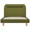 Estrutura de cama com LED em tecido 90x200 cm verde 4