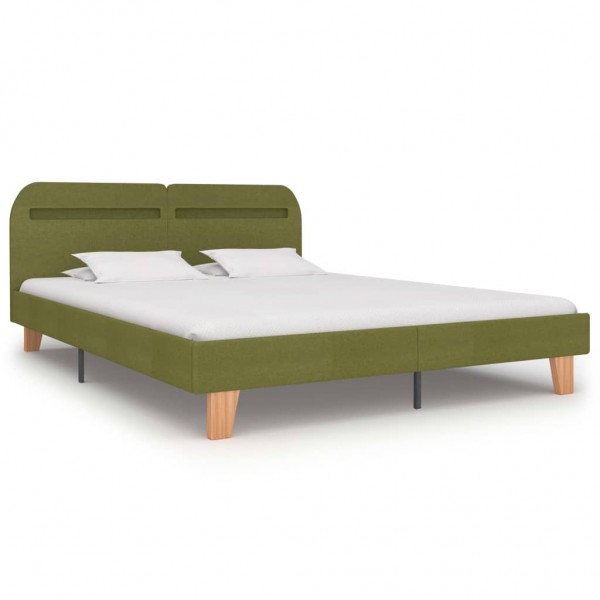 Estructura de cama con LED tela verde 160x200 cm M 2